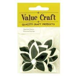 AussieSuperStore Art & Craft Essentials Satin Flower with Rhinestone (in 2 colours) Satin Flower with Rhinestone | Artificial Craft Flower Party Decoration